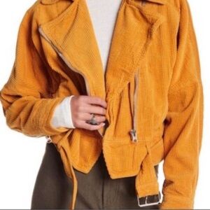 Free People Women's Mustard Corduroy Jacket